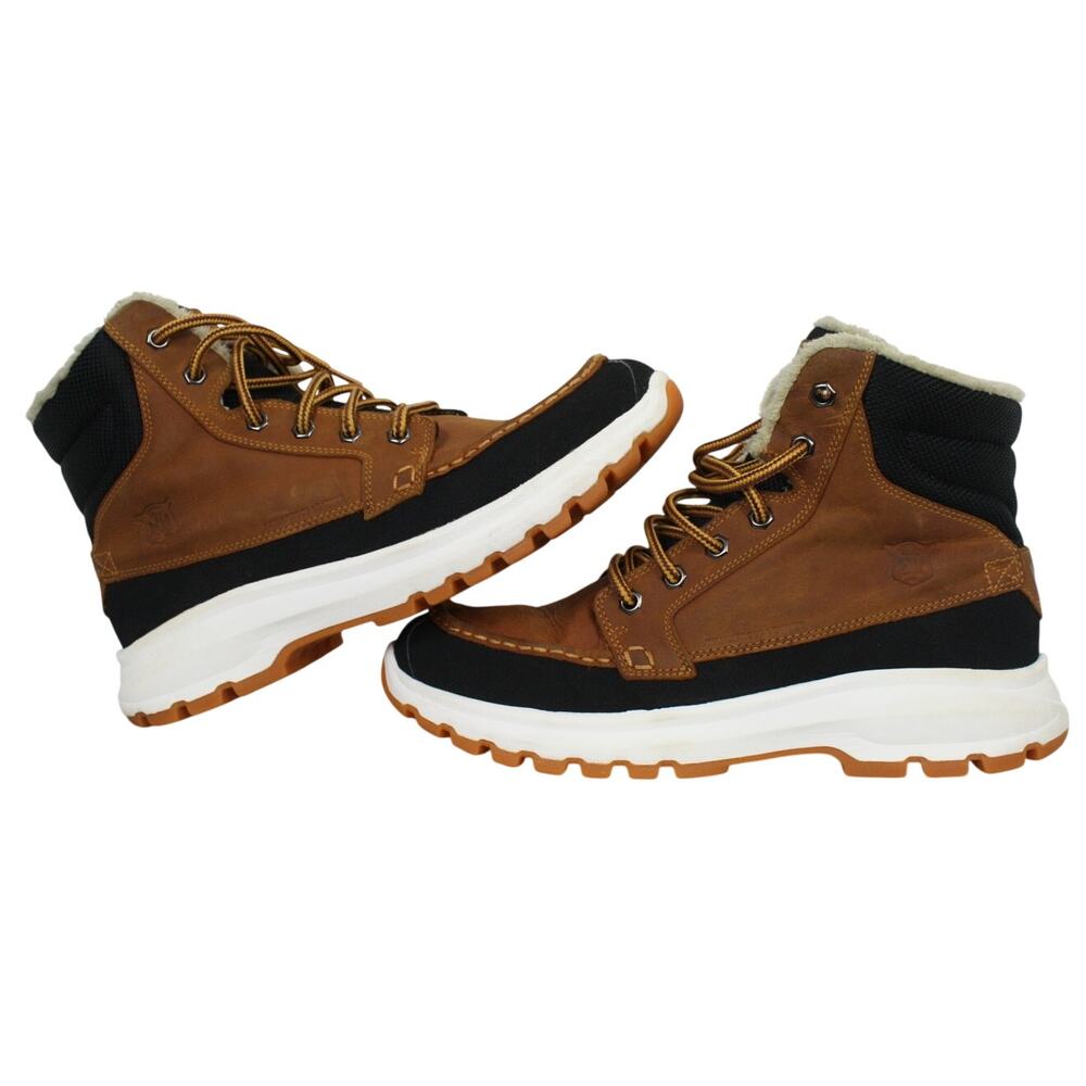 Helly Hansen Waterproof Leather Boots Mens 12 Brown Insulated Winter